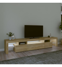 Meuble TV avec lumières LED Chêne sonoma 215x36,5x40 cm