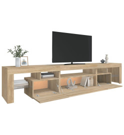 Meuble TV avec lumières LED Chêne sonoma 215x36,5x40 cm