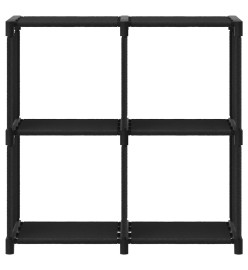 Étagère d'affichage 4 cubes Noir 69x30x72,5 cm Tissu