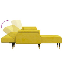 Canapé-lit en forme de L jaune 271x140x70 cm velours