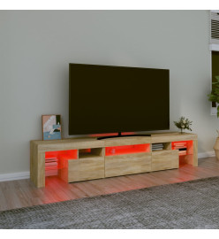 Meuble TV avec lumières LED Chêne sonoma 200x36,5x40 cm