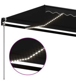 Auvent manuel rétractable avec LED 600x350 cm Anthracite