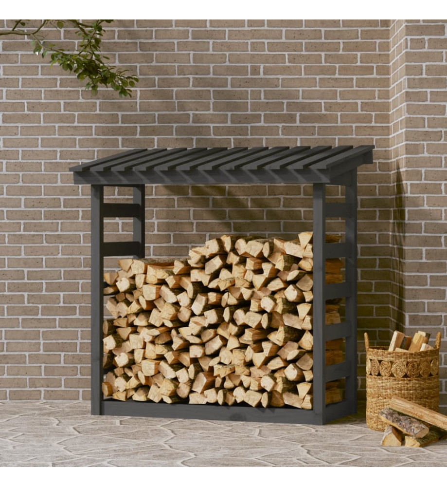 Support pour bois de chauffage Gris 108x64,5x110 cm Bois de pin