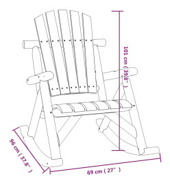 Ensemble de salon de jardin 3 pcs bois massif d'épicéa