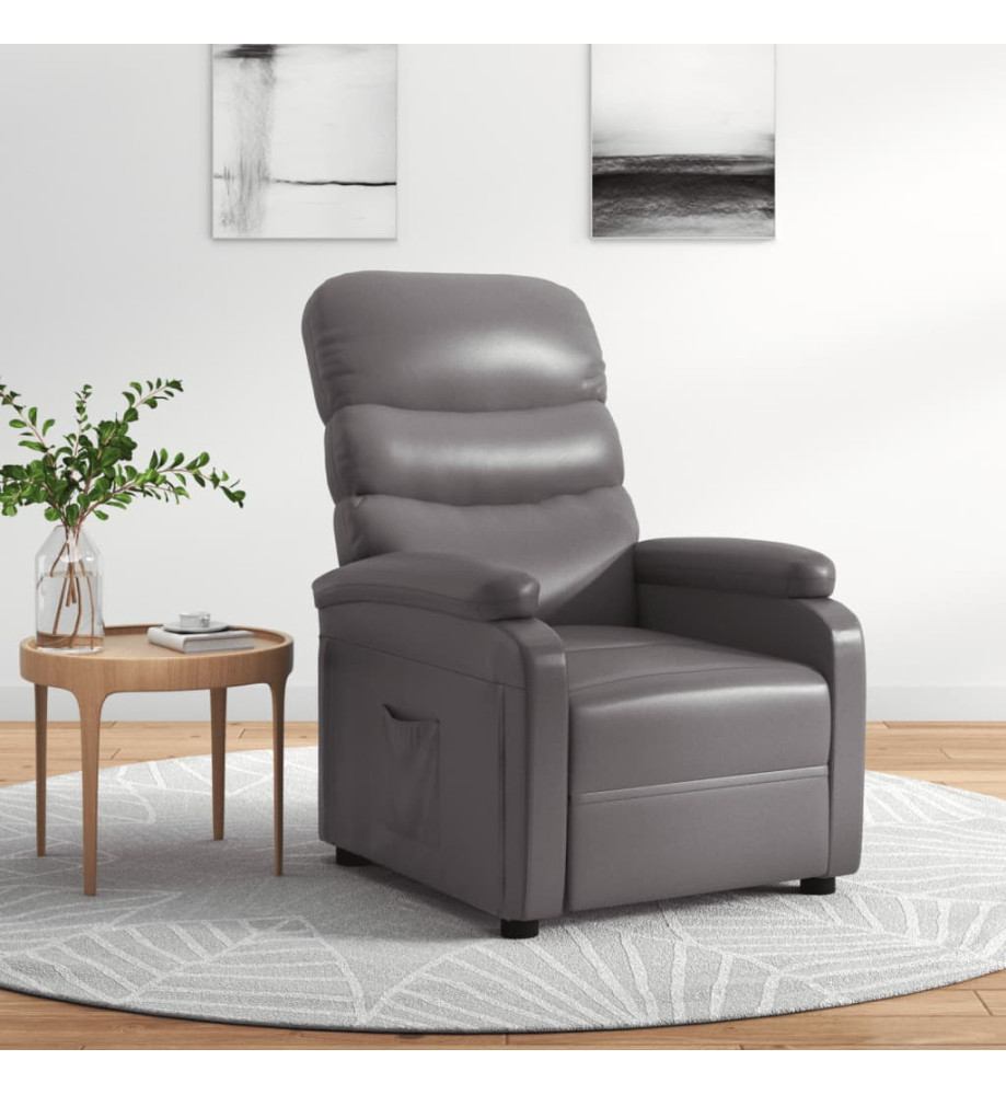 Fauteuil inclinable Gris Similicuir