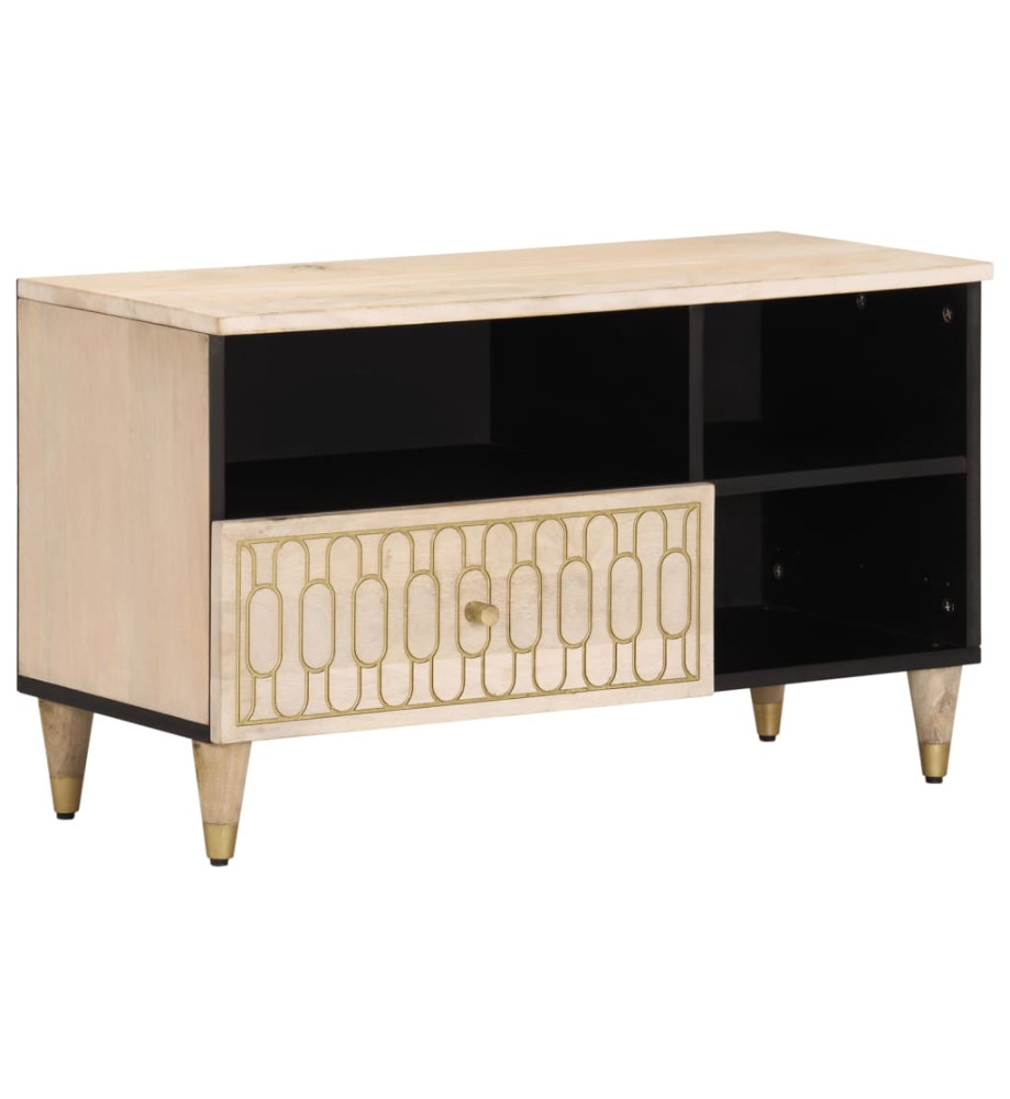 Meuble TV 80x33x46 cm bois massif de manguier