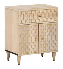 Table de chevet 50x33x60 cm bois de manguier massif