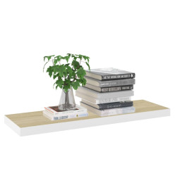 Étagères flottantes 2 pcs Chêne et blanc 80x23,5x3,8 cm MDF