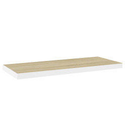 Étagères flottantes 2 pcs Chêne et blanc 80x23,5x3,8 cm MDF