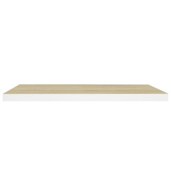 Étagères flottantes 2 pcs Chêne et blanc 80x23,5x3,8 cm MDF