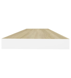 Étagères flottantes 2 pcs Chêne et blanc 80x23,5x3,8 cm MDF