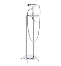 Baignoire autoportante et robinet 220 L 99,5 cm Argenté