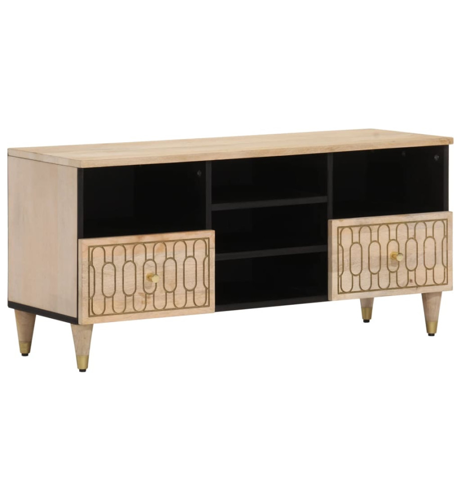 Meuble TV 100x33x46 cm bois massif de manguier