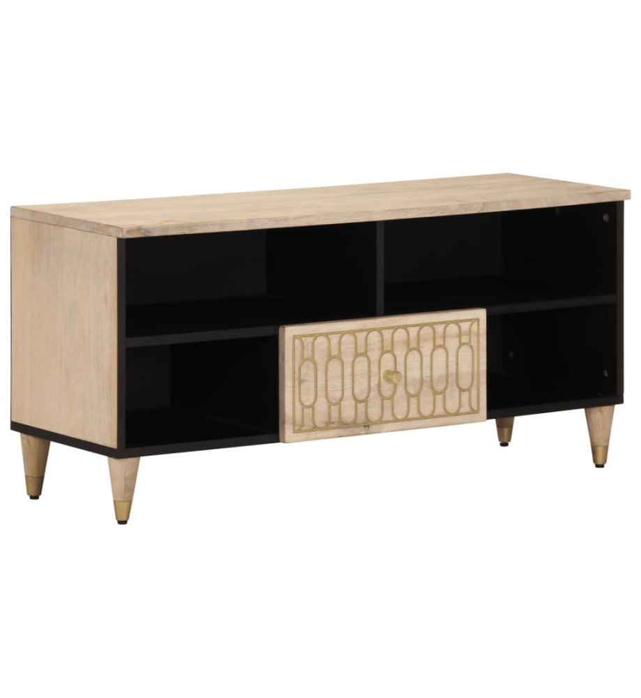 Meuble TV 100x33x46 cm bois massif de manguier