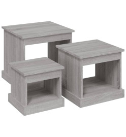 Tables gigognes 3 pcs sonoma gris bois d'ingénierie