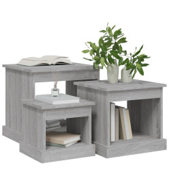 Tables gigognes 3 pcs sonoma gris bois d'ingénierie