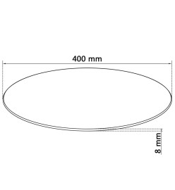 Dessus de table ronde en verre trempé 400 mm