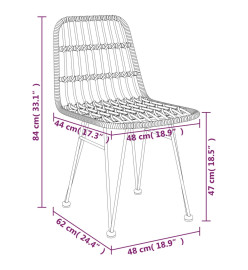 Ensemble à dîner de jardin 7 pcs Noir Résine tressée