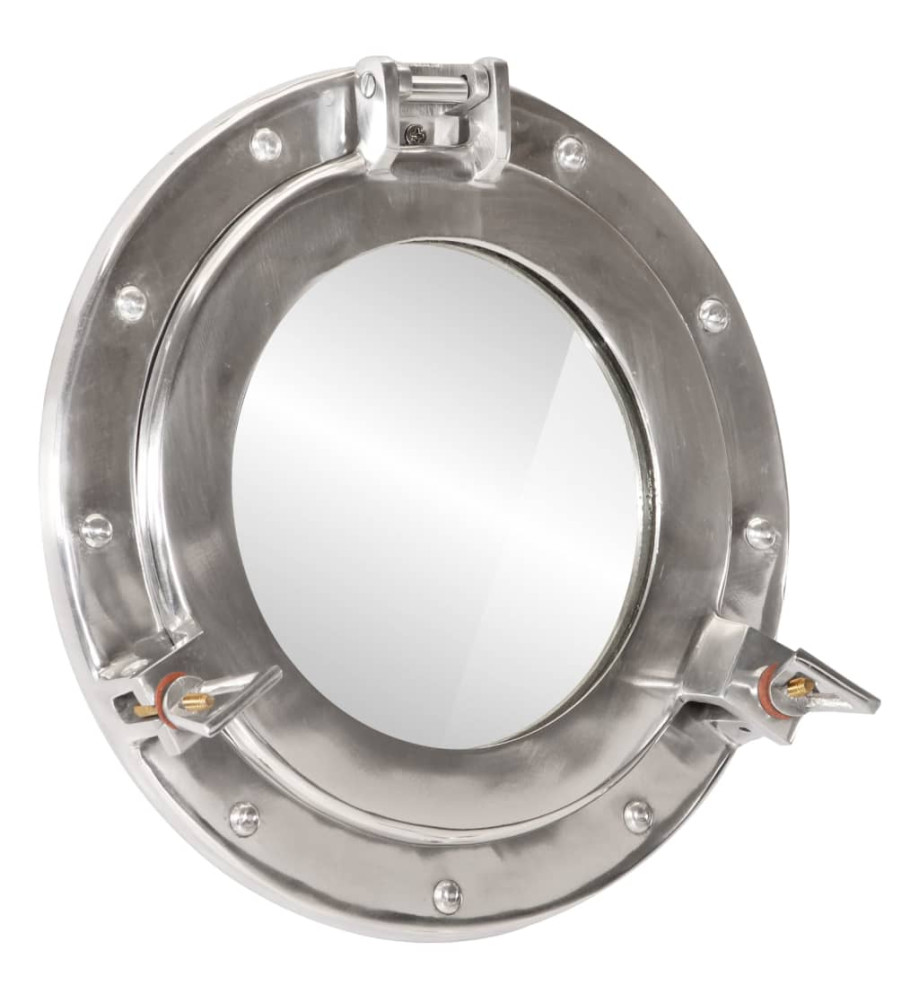 Miroir en forme de hublot mural Ø30 cm aluminium et verre Miroir en forme de hublot mural Ø30 cm aluminium et verre