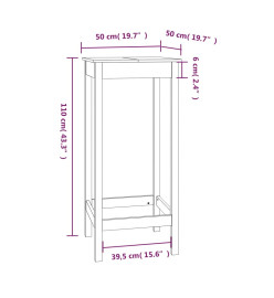 Table de bar 50x50x110 cm bois massif de pin