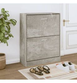 Armoire à chaussures Gris béton 63x24x81 cm Bois d'ingénierie