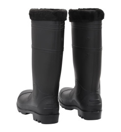 Bottes de pluie avec chaussettes amovibles noir taille 46 PVC