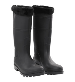 Bottes de pluie avec chaussettes amovibles noir taille 44 PVC