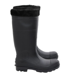 Bottes de pluie avec chaussettes amovibles noir taille 42 PVC