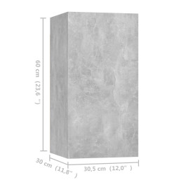 Meubles TV 4 pcs Gris béton 30,5x30x60 cm Aggloméré