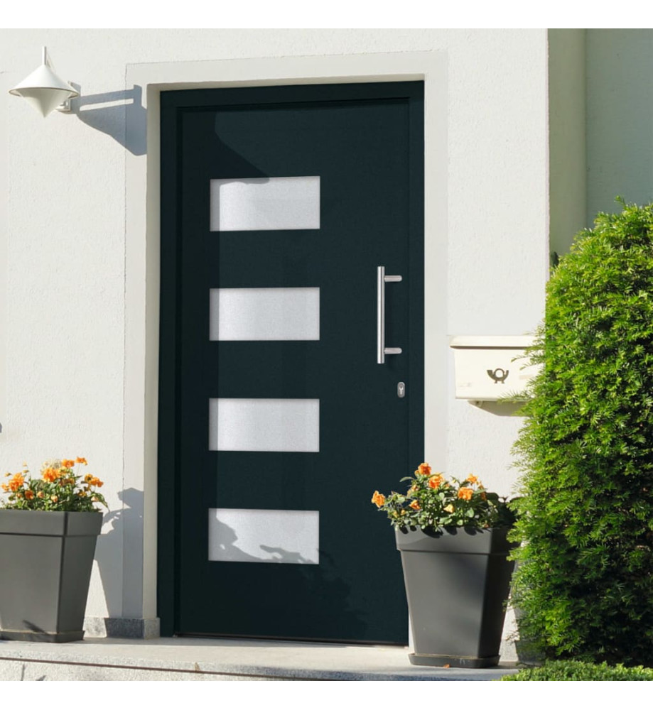 Porte d'entrée Aluminium et PVC Anthracite 110x210 cm