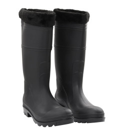 Bottes de pluie avec chaussettes amovibles noir taille 45 PVC