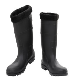 Bottes de pluie avec chaussettes amovibles noir taille 45 PVC