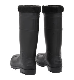 Bottes de pluie avec chaussettes amovibles noir taille 45 PVC