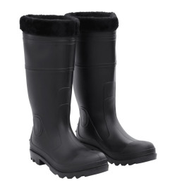 Bottes de pluie avec chaussettes amovibles noir taille 43 PVC