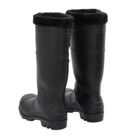 Bottes de pluie avec chaussettes amovibles noir taille 43 PVC