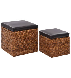 Repose-pieds 2 pcs Jacinthe d'eau Marron