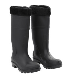 Bottes de pluie avec chaussettes amovibles noir taille 39 PVC