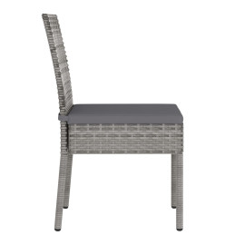 Chaises de salle à manger de jardin 2 pcs Résine tressée Gris