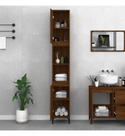 Armoire de bain chêne marron 30x30x190 cm bois d'ingénierie