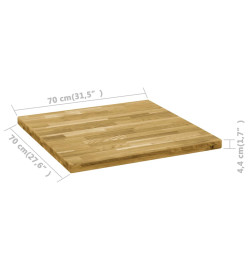 Dessus de table Bois de chêne massif Carré 44 mm 70x70 cm