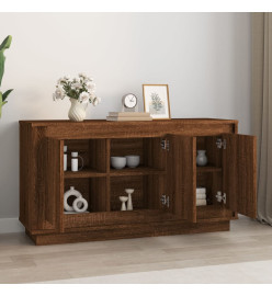 Buffet chêne marron 102x35x55 cm bois d'ingénierie