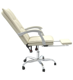 Fauteuil inclinable de bureau Crème Similicuir