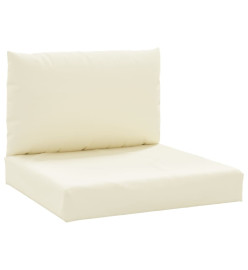 Coussins de palette 2 pcs blanc crème tissu oxford