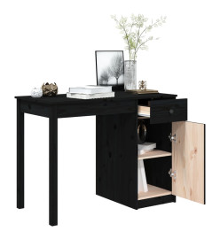 Bureau Noir 100x50x75 cm Bois massif de pin