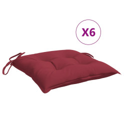 Coussins de palette lot de 6 rouge bordeaux 50x50x7 cm