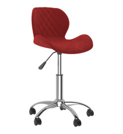 Chaises pivotantes salle à manger 2 pcs Rouge bordeaux Velours