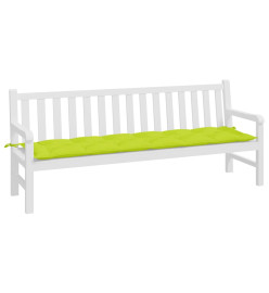 Coussin de banc de jardin vert brillant 200x50x7cm tissu oxford