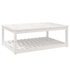 Table de jardin blanc 121x82,5x45 cm bois massif de pin