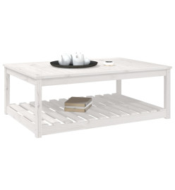 Table de jardin blanc 121x82,5x45 cm bois massif de pin