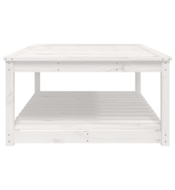 Table de jardin blanc 121x82,5x45 cm bois massif de pin